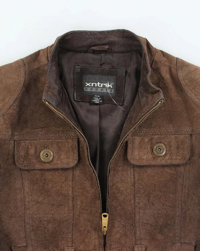 Vintage Women's Y2K Xntrik Suede Cropped Zip Up Jacket - M sold by Rokit product image thumbnail 3