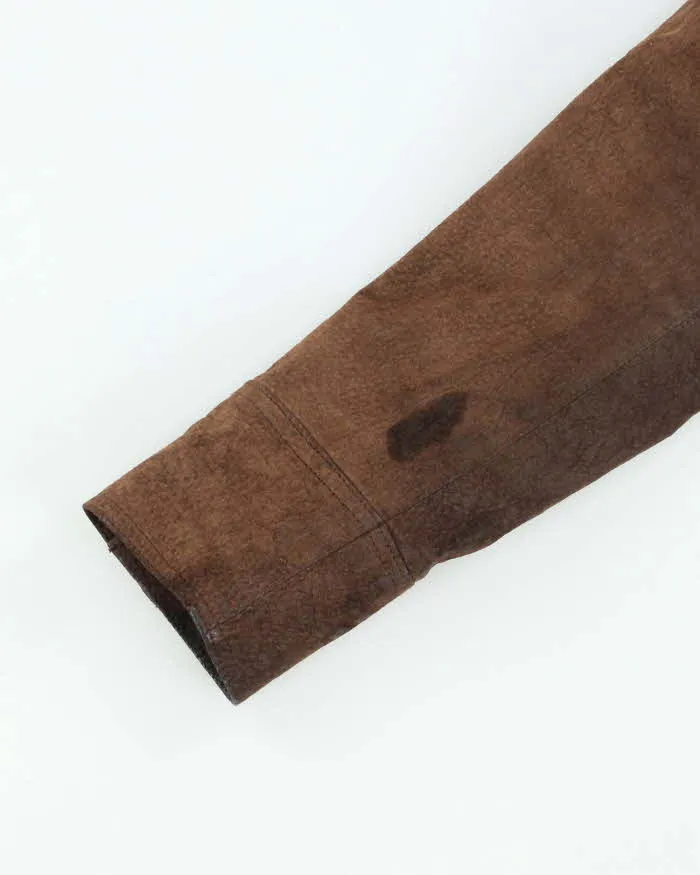Vintage Women's Y2K Xntrik Suede Cropped Zip Up Jacket - M sold by Rokit product image thumbnail 4