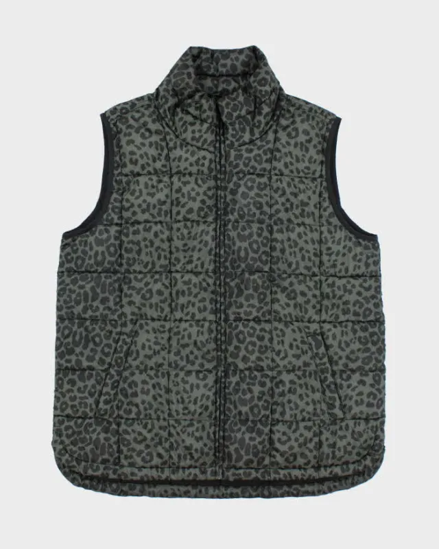 Vintage Y2k 00s Gap Leopard Print Puffer Gilet - XL sold by Rokit