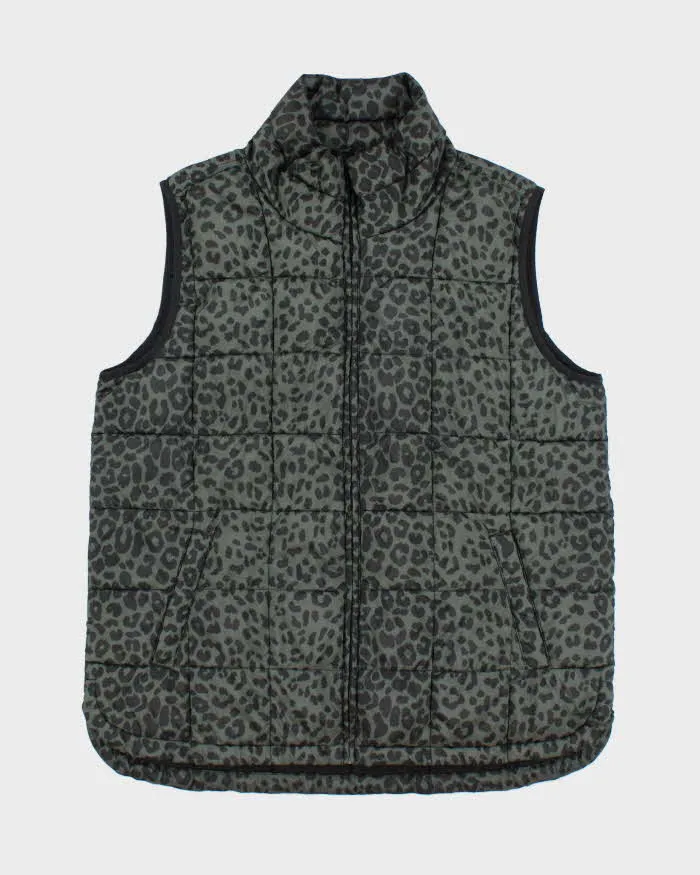 Vintage Y2k 00s Gap Leopard Print Puffer Gilet - XL sold by Rokit