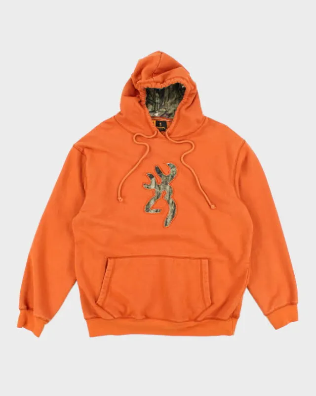 Vintage Y2k 00s Browning Orange Hoodie - L sold by Rokit