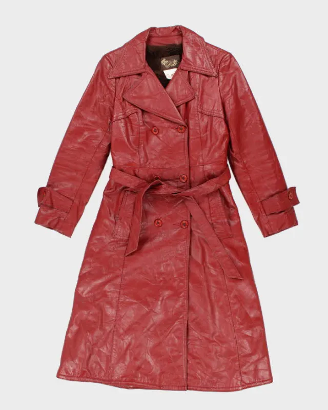 Vintage 70s Sears Red Lined Leather Jacket - S sold by Rokit