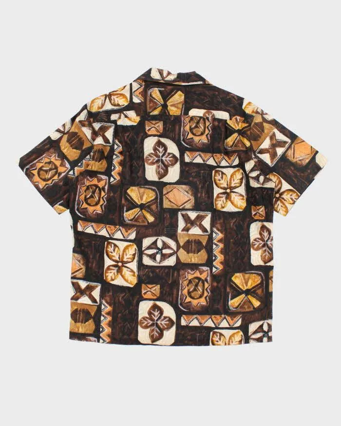 Vintage 60s Malihini Brown Hawaiian Shirt - L sold by Rokit product image thumbnail 2