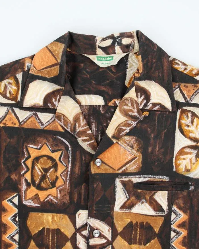Vintage 60s Malihini Brown Hawaiian Shirt - L sold by Rokit product image thumbnail 3