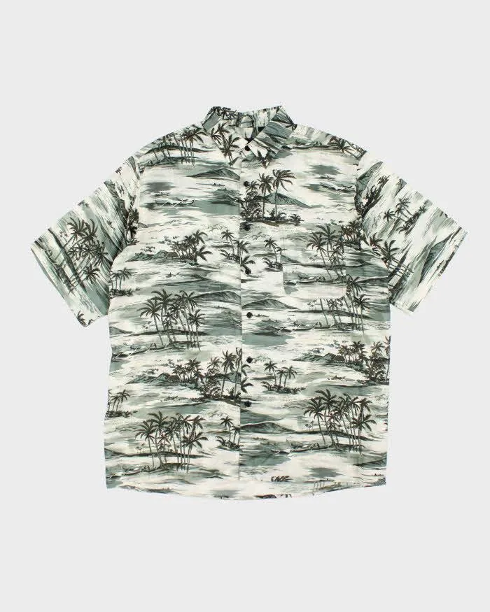Vintage Montage Tropics Silk Hawaiian Shirt - M sold by Rokit