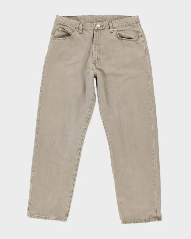 Vintage 90's Wrangler Faded Light Beige Wash Straight Leg Jeans - W34 L31 sold by Rokit
