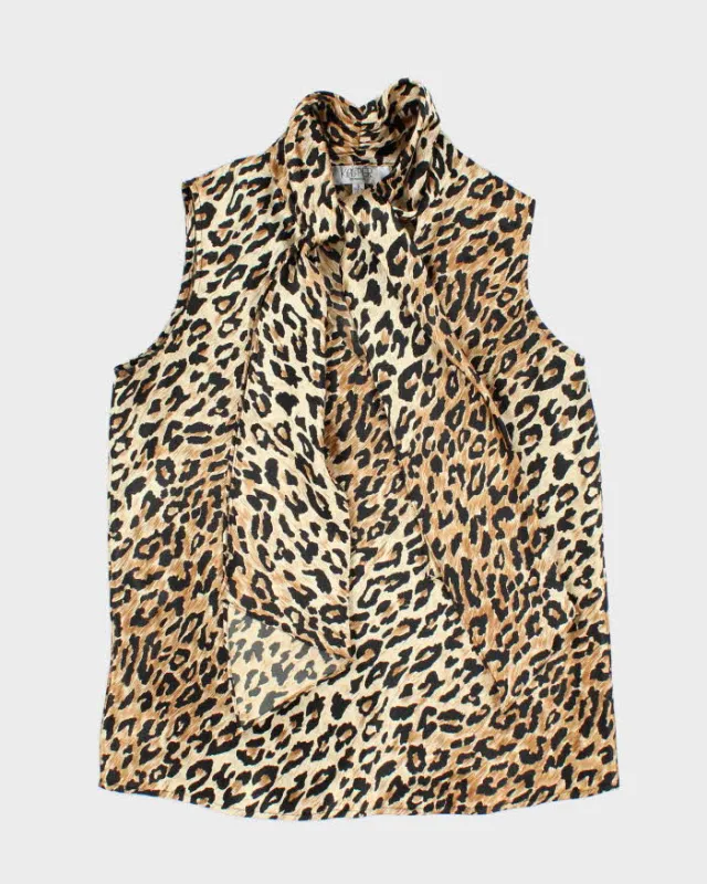 Vintage Y2k 00s Kasper Leopard Print Stain Top - M sold by Rokit