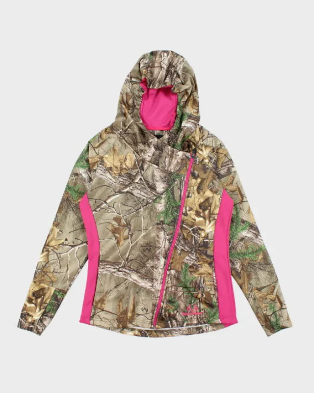 Vintage Women's Y2K Real Tree Camouflage Assyemtrical Zip Up Hoodie - M sold by Rokit