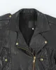 Vintage Black Leather Zip-Up Biker Jacket - L sold by Rokit