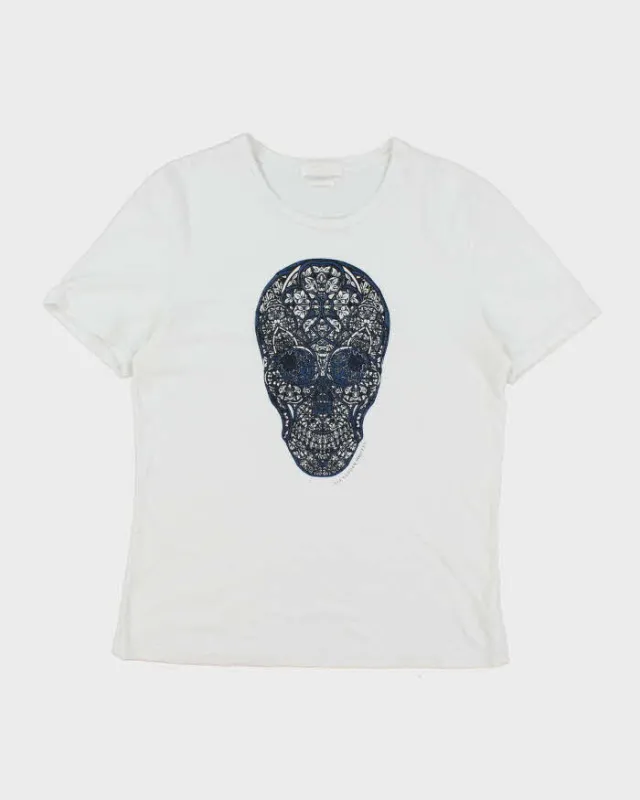 Alexander McQueen White Skull Graphic T-Shirt - M sold by Rokit