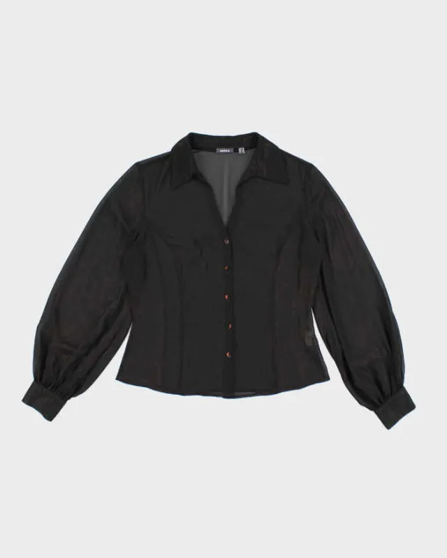 Vintage Y2k 00s Mexx Sparkly Mesh Blouse - M sold by Rokit