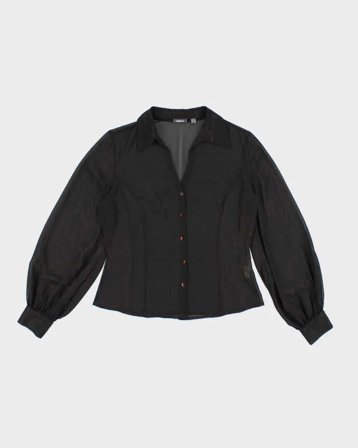 Vintage Y2k 00s Mexx Sparkly Mesh Blouse - M sold by Rokit