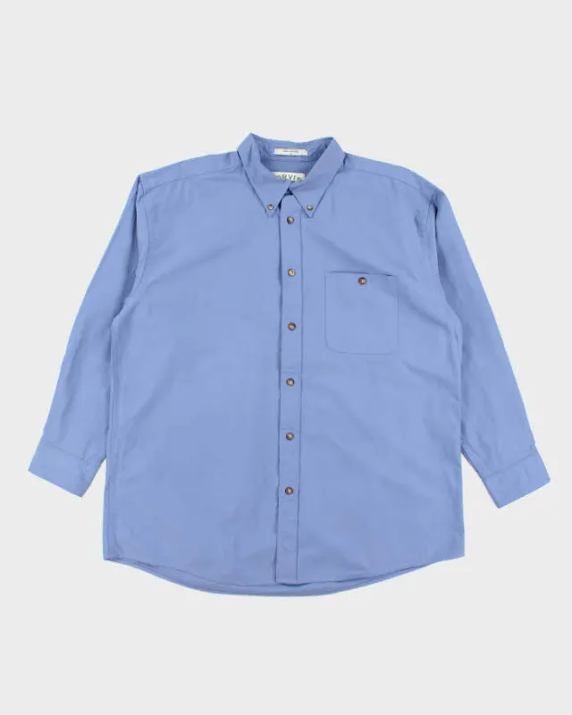 Vintage Orvis Plain Blue Long Sleeve Shirt - XL sold by Rokit