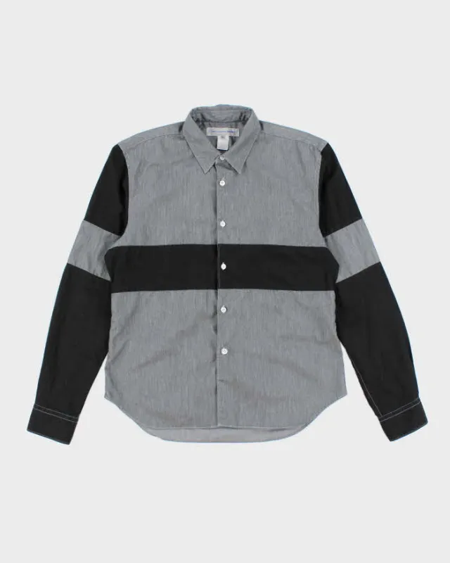 Comme Des Garcons Black and Grey Block Long SLeeve Shirt - M sold by Rokit