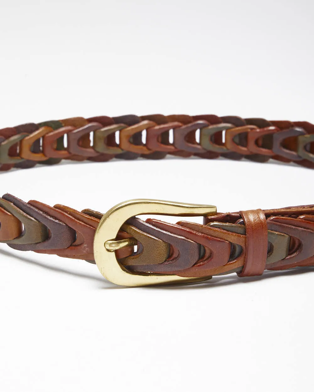 Vintage Y2K Western Style Woven Brown Leather Belt - OS sold by Rokit product image thumbnail 3