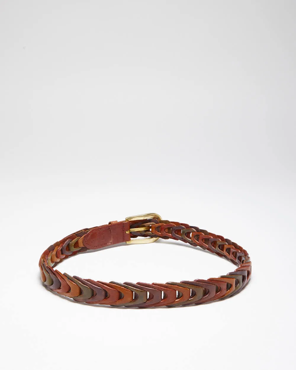 Vintage Y2K Western Style Woven Brown Leather Belt - OS sold by Rokit product image thumbnail 4