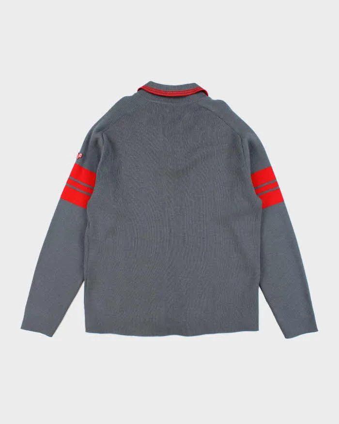 Vintage 90's White Ram Pure Wool Striped Quarter Button Knit Jumper - XL sold by Rokit product image thumbnail 2