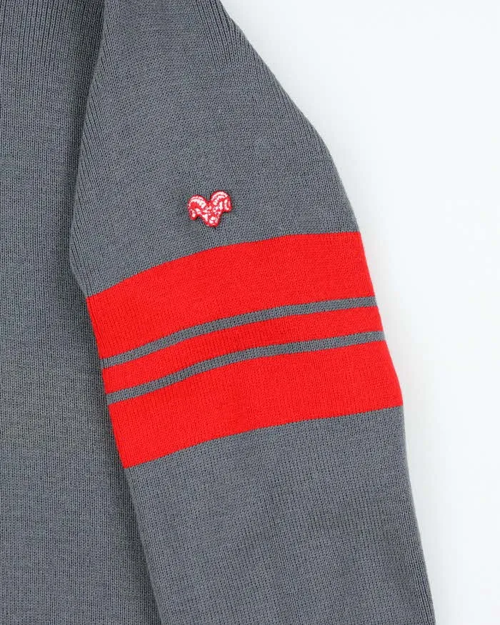 Vintage 90's White Ram Pure Wool Striped Quarter Button Knit Jumper - XL sold by Rokit product image thumbnail 5