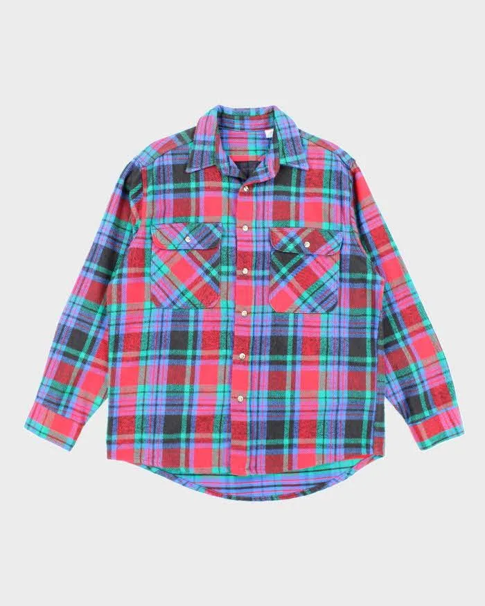 Vintage 90's Heavyweight Button Up Flannel Shirt - L sold by Rokit