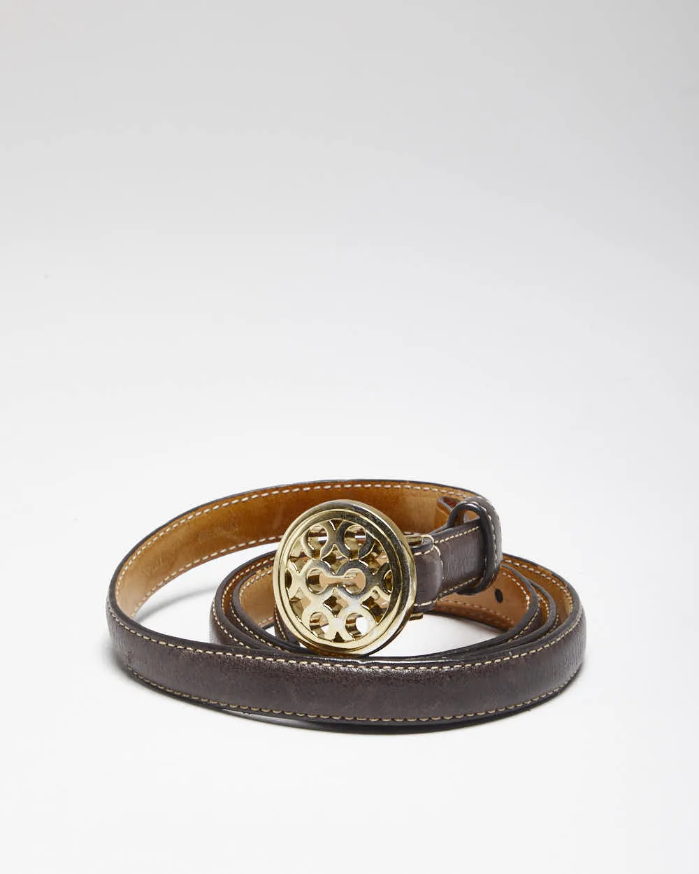 Vintage Y2k 00s Coach Skinny Leather Belt - W33-W37 sold by Rokit