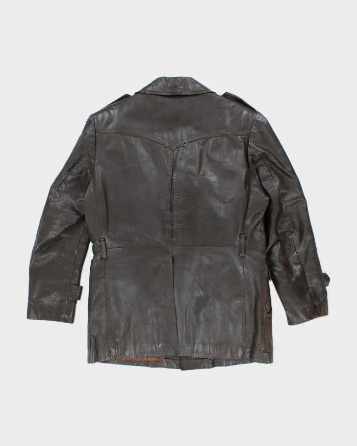 Vintage 70's Golden Bear Heavyweight Lined Leather Button Up Jacket - M sold by Rokit product image thumbnail 2