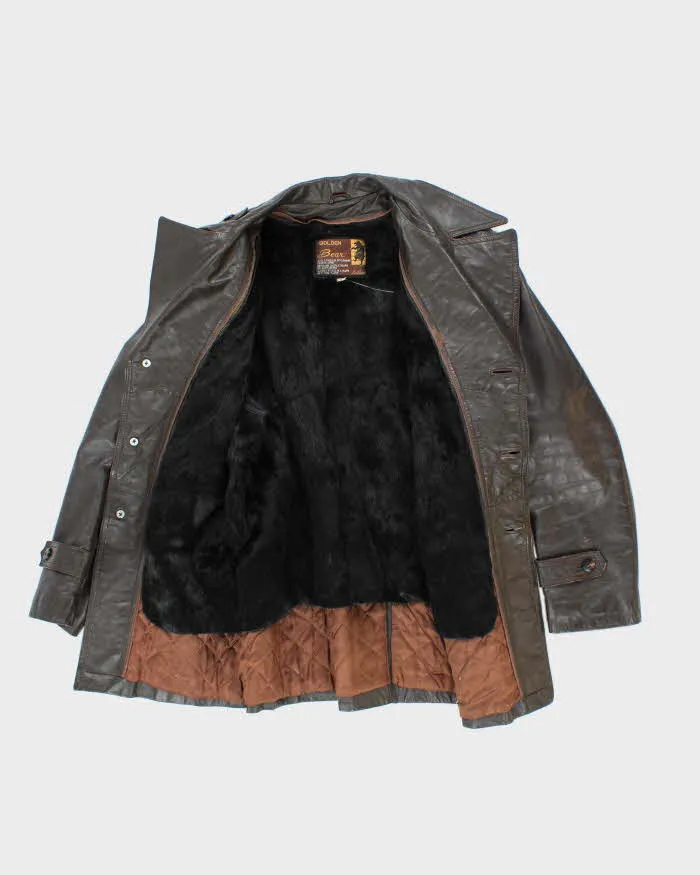 Vintage 70's Golden Bear Heavyweight Lined Leather Button Up Jacket - M sold by Rokit product image thumbnail 5