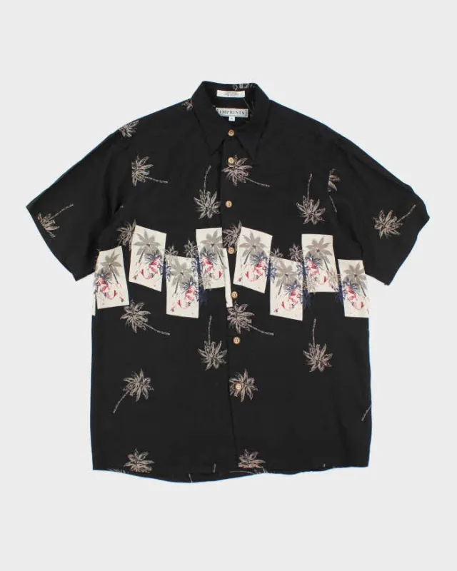 Vintage Patterned Black Hawaiian Shirt - M sold by Rokit