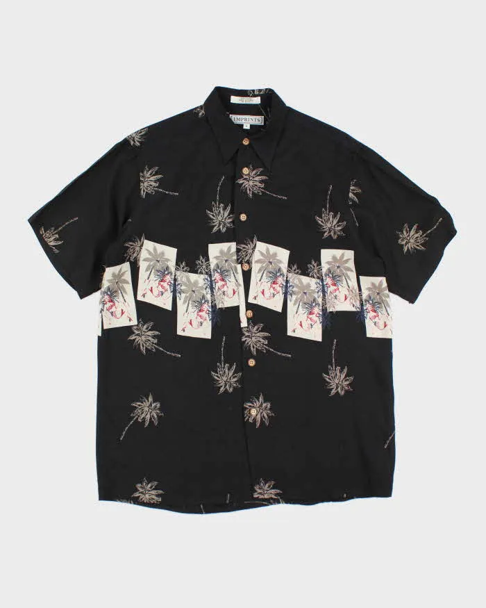 Vintage Patterned Black Hawaiian Shirt - M sold by Rokit