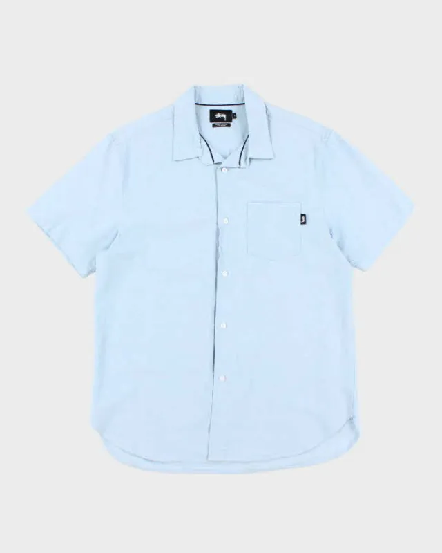 Stussy Blue Short Sleeve Shirt - L sold by Rokit