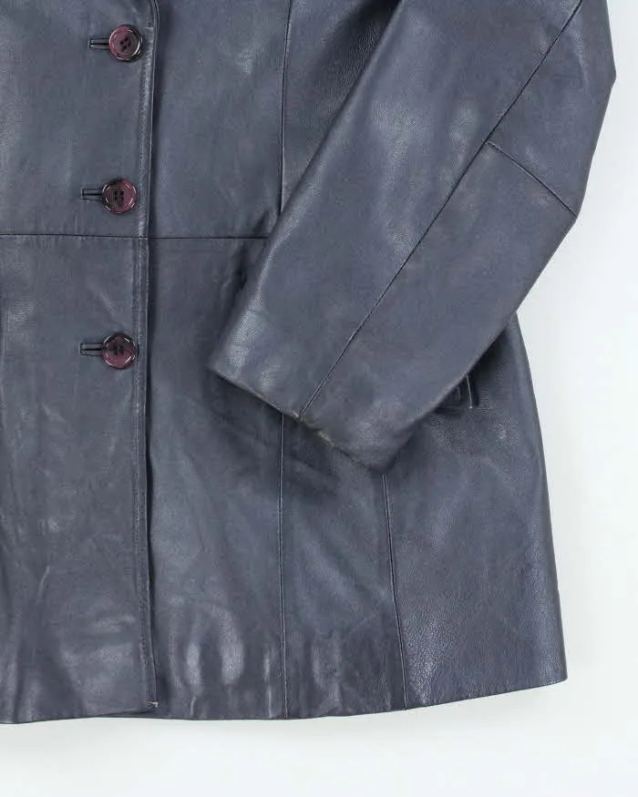 Vintage Women's 90's London Fog Double Breasted Leather Blazer - L sold by Rokit product image thumbnail 4