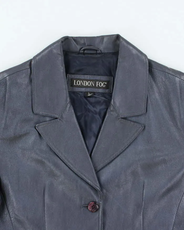 Vintage Women's 90's London Fog Double Breasted Leather Blazer - L sold by Rokit product image thumbnail 3