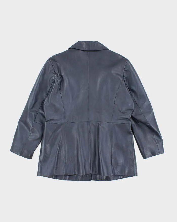 Vintage Women's 90's London Fog Double Breasted Leather Blazer - L sold by Rokit product image thumbnail 2