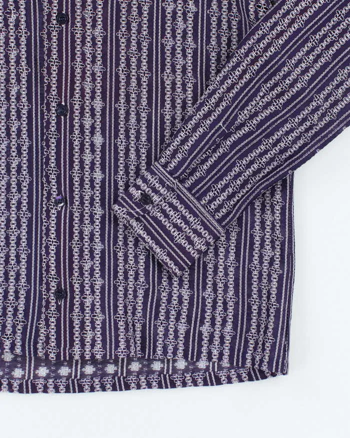 Vintage 80s Rendale Mesh Purple Shirt - L sold by Rokit product image thumbnail 4