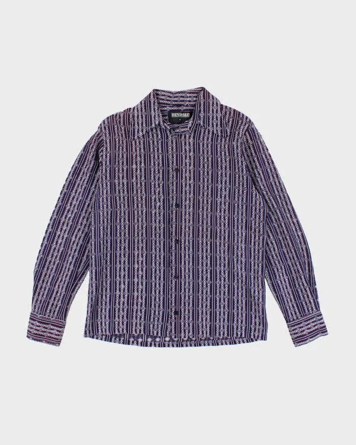 Vintage 80s Rendale Mesh Purple Shirt - L sold by Rokit