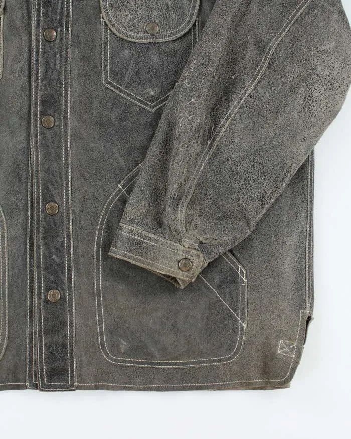 Vintage 90s Diesel Distressed Oversized Leather Jacket - XL sold by Rokit product image thumbnail 4