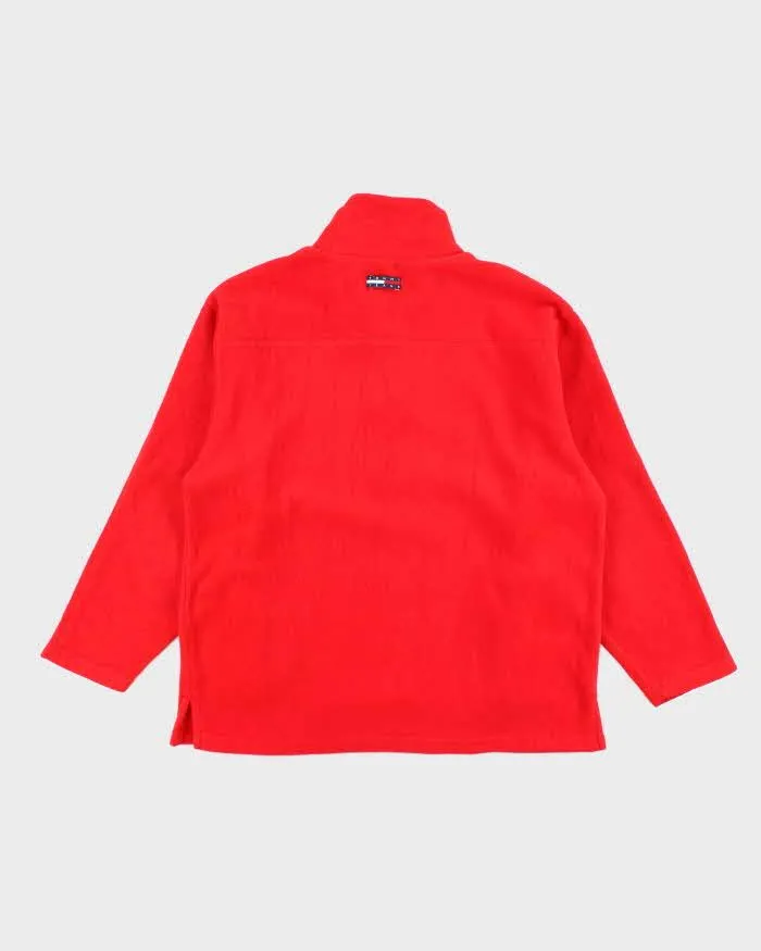 Vintage Tommy Jeans Red Quarter-Zip Fleece - XL sold by Rokit product image thumbnail 2