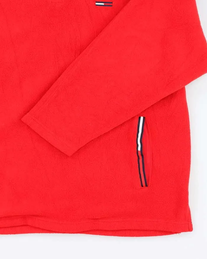 Vintage Tommy Jeans Red Quarter-Zip Fleece - XL sold by Rokit product image thumbnail 4