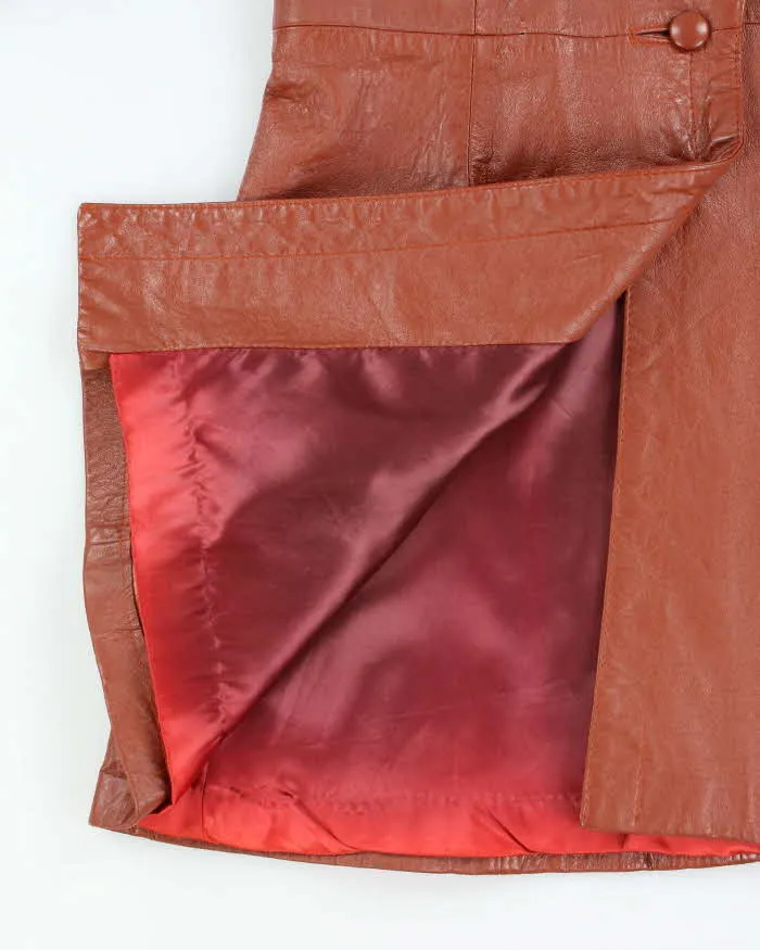 Vintage Women's 70's Gas Town Ltd Double Breasted Leather Trench Coat - M sold by Rokit product image thumbnail 4