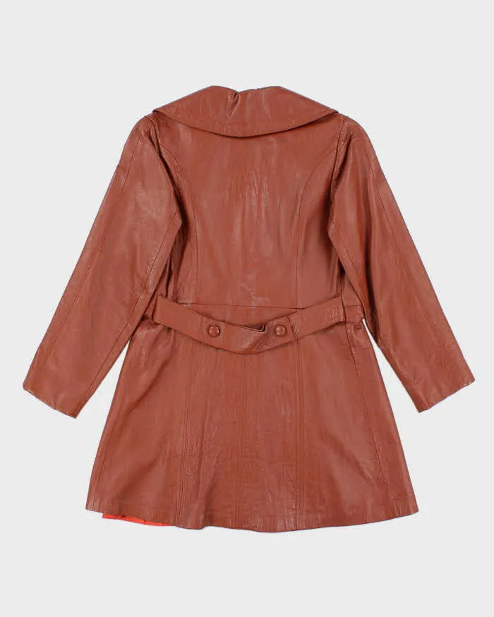 Vintage Women's 70's Gas Town Ltd Double Breasted Leather Trench Coat - M sold by Rokit product image thumbnail 2