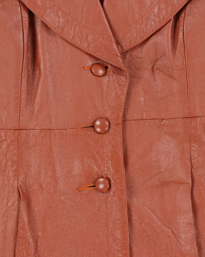 Vintage Women's 70's Gas Town Ltd Double Breasted Leather Trench Coat - M sold by Rokit product image thumbnail 5