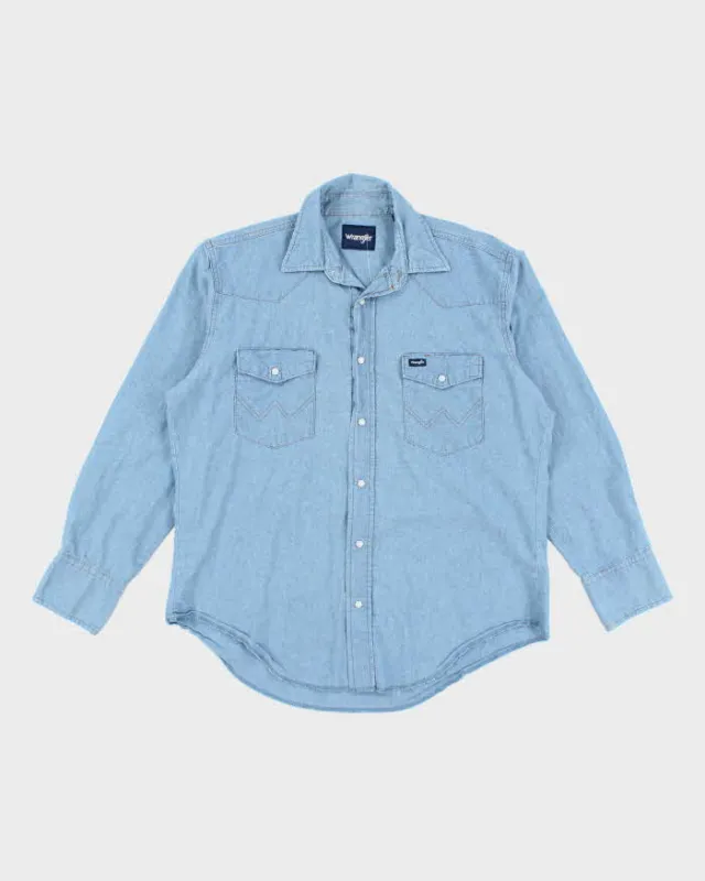 Vintage Wrangler Light Wash Denim Shirt - L sold by Rokit