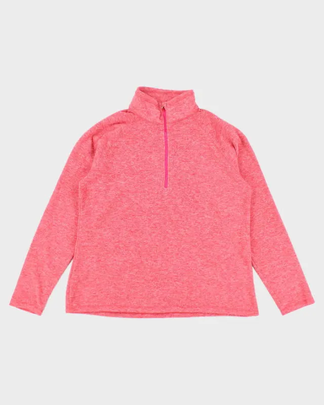 Vintage Eddie Bauer Pink Quarter-Zip Fleece - L sold by Rokit