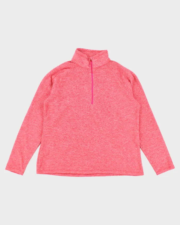Vintage Eddie Bauer Pink Quarter-Zip Fleece - L sold by Rokit