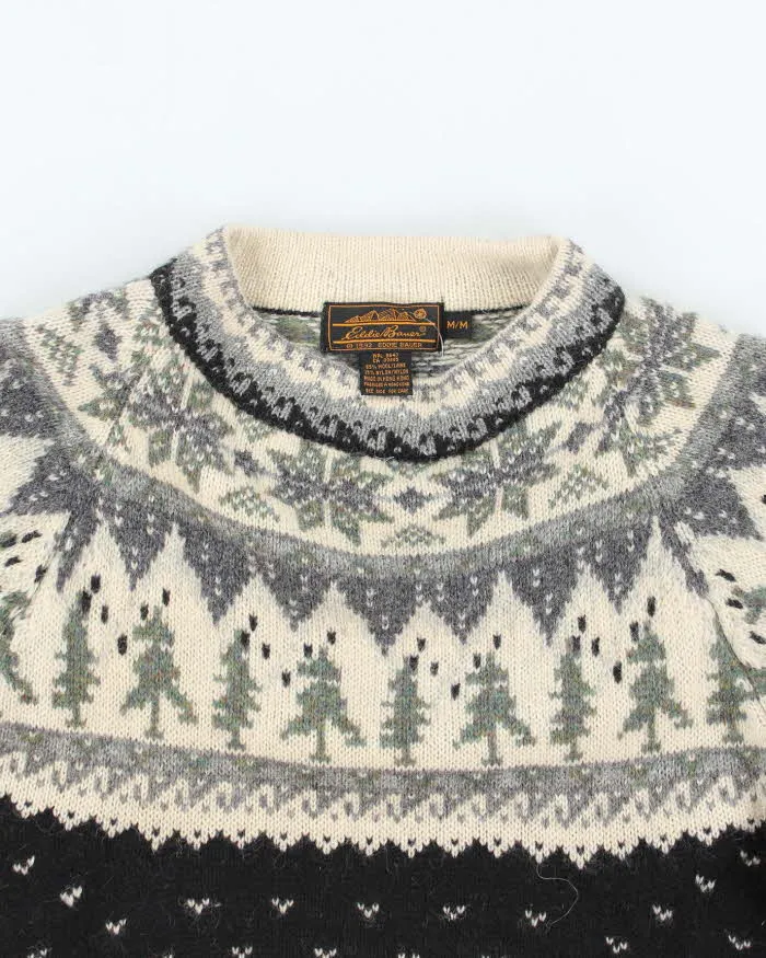 Vintage 90's Eddie Bauer Heavyweight Wool Patterned Knit Jumper - M sold by Rokit product image thumbnail 3