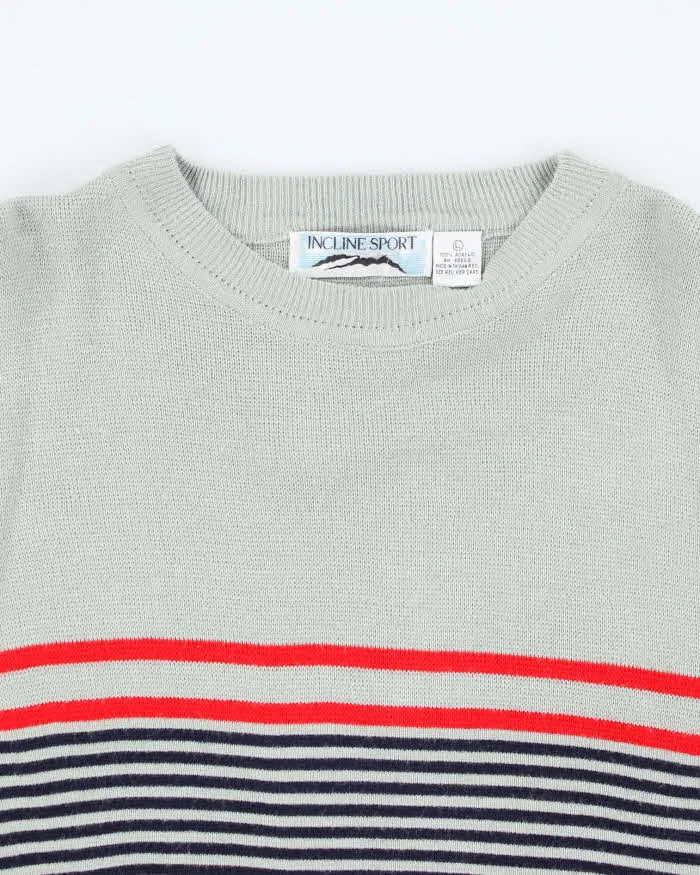 Vintage 90's Incline Sport Striped Long-sleeve Knit Jumper - L sold by Rokit product image thumbnail 3