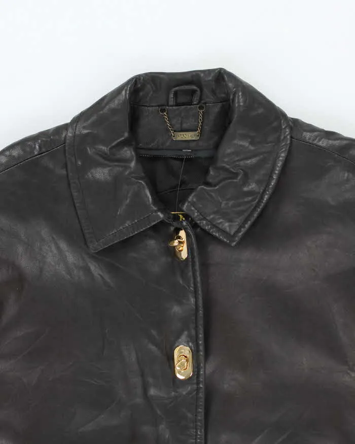 Vintage Danier Gold Clasp Black Leather Jacket -XXL sold by Rokit product image thumbnail 3