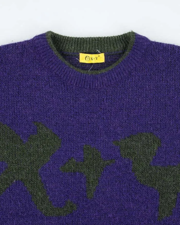 Vintage Y2K X+Y Graphic Printed Chunky Wool Blend Knit Jumper - L sold by Rokit product image thumbnail 3