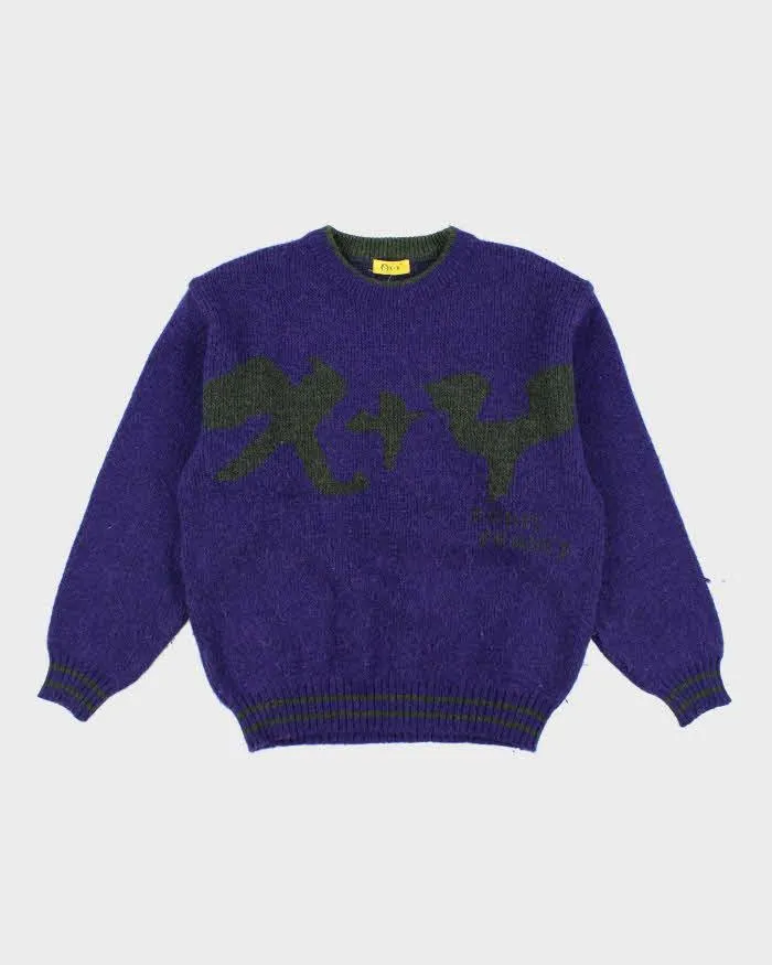 Vintage Y2K X+Y Graphic Printed Chunky Wool Blend Knit Jumper - L sold by Rokit