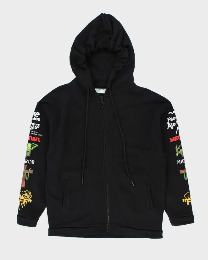 Off White "Main Label" Graphic Print Zip Up Hoodie - XS sold by Rokit