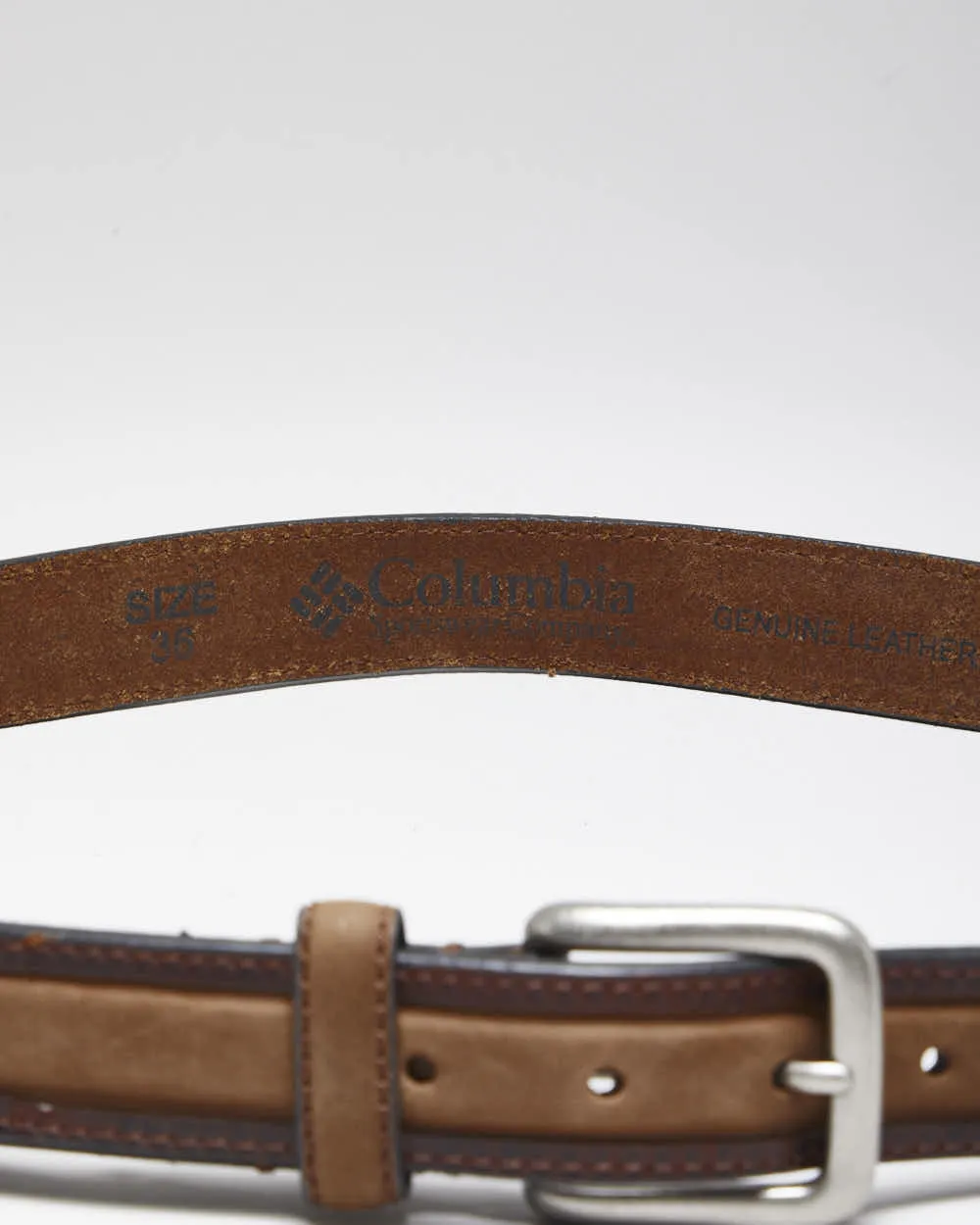 Vintage Columbia Brown Leather Belt - W34-W38 sold by Rokit product image thumbnail 3